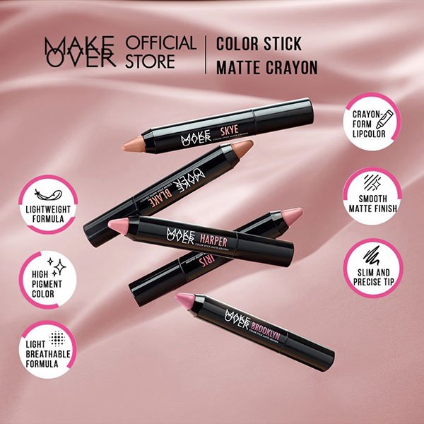 Make Over Color Stick Matte Crayon 2.6 G - Lipstick Matte Makeover - Image 3