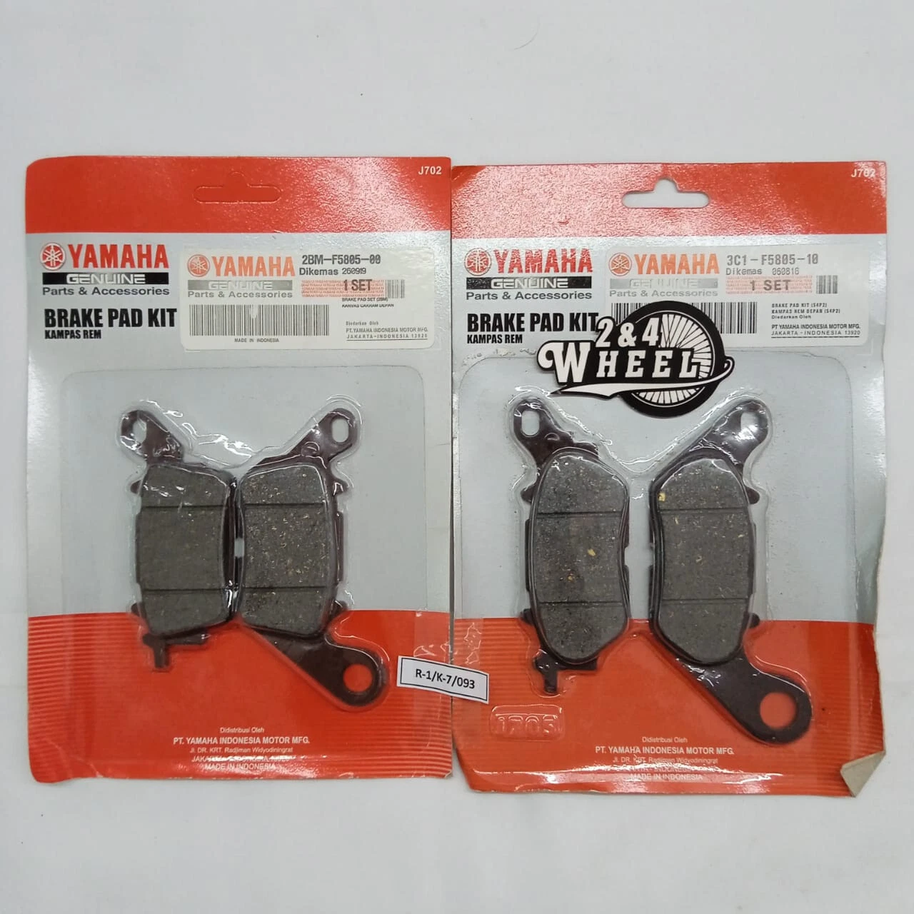 Front and Rear Brake Pad Set for Yamaha NMAX GPD125A