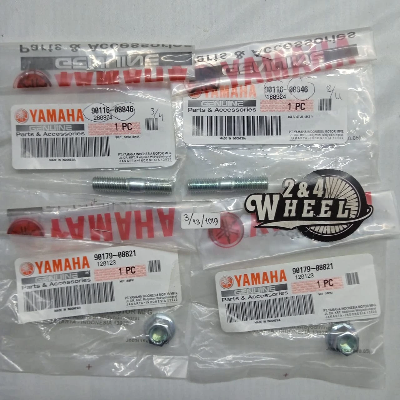 Exhaust Pipe Stud Bolt and Nut for Yamaha RX115 YT115 RX135 RXKING
