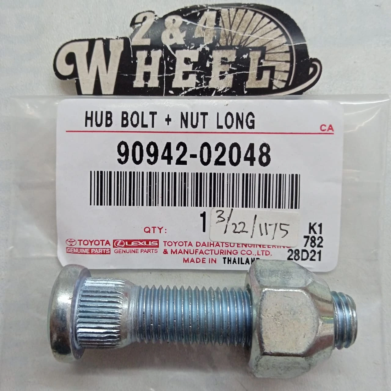 Toyota Land Cruiser FJ40 FJ45 BJ40 BJ42 HJ45 Wheel Lug Stud With Nut 90942-02048 - Image 3