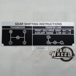 Toyota Lad Cruiser FJ40 BJ40 3 Speed Gear Shift Instruction Emblem Notice Plate