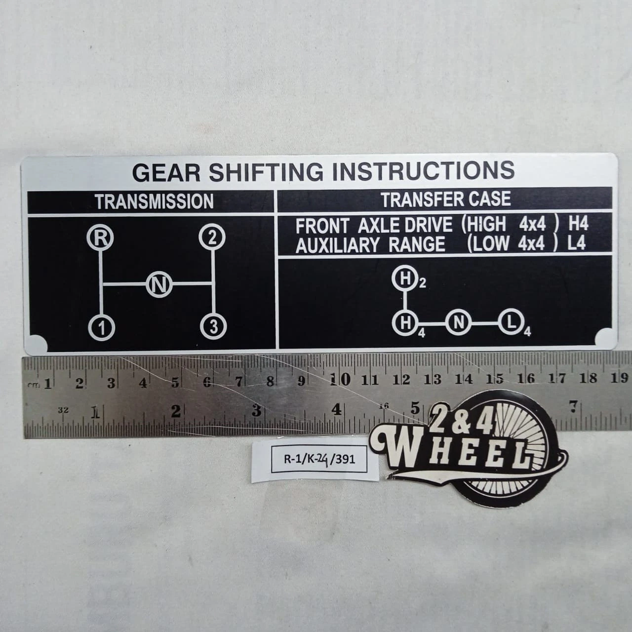 Toyota Lad Cruiser FJ40 BJ40 3 Speed Gear Shift Instruction Emblem Notice Plate - Image 5