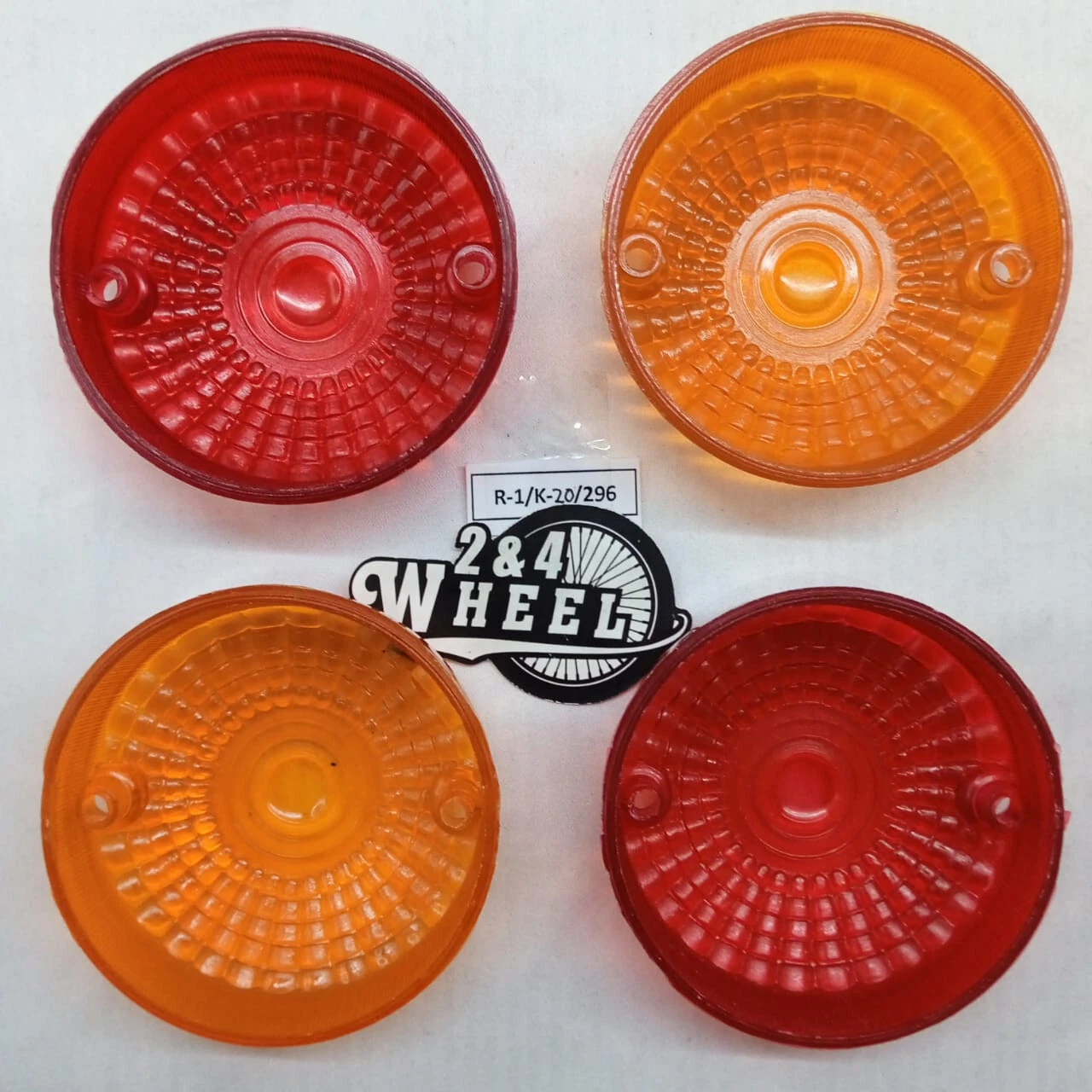 Suzuki LJ50 LJ80 Turn Signal Lens Red and Orange Set Of 4 Pcs NOS - Image 2