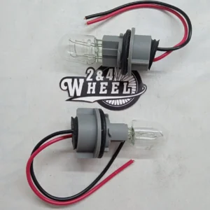 2pc 7440 T20 Bulb Socket Turn Signal Light Harness Wire LED Pig Tail Plug + Bulb