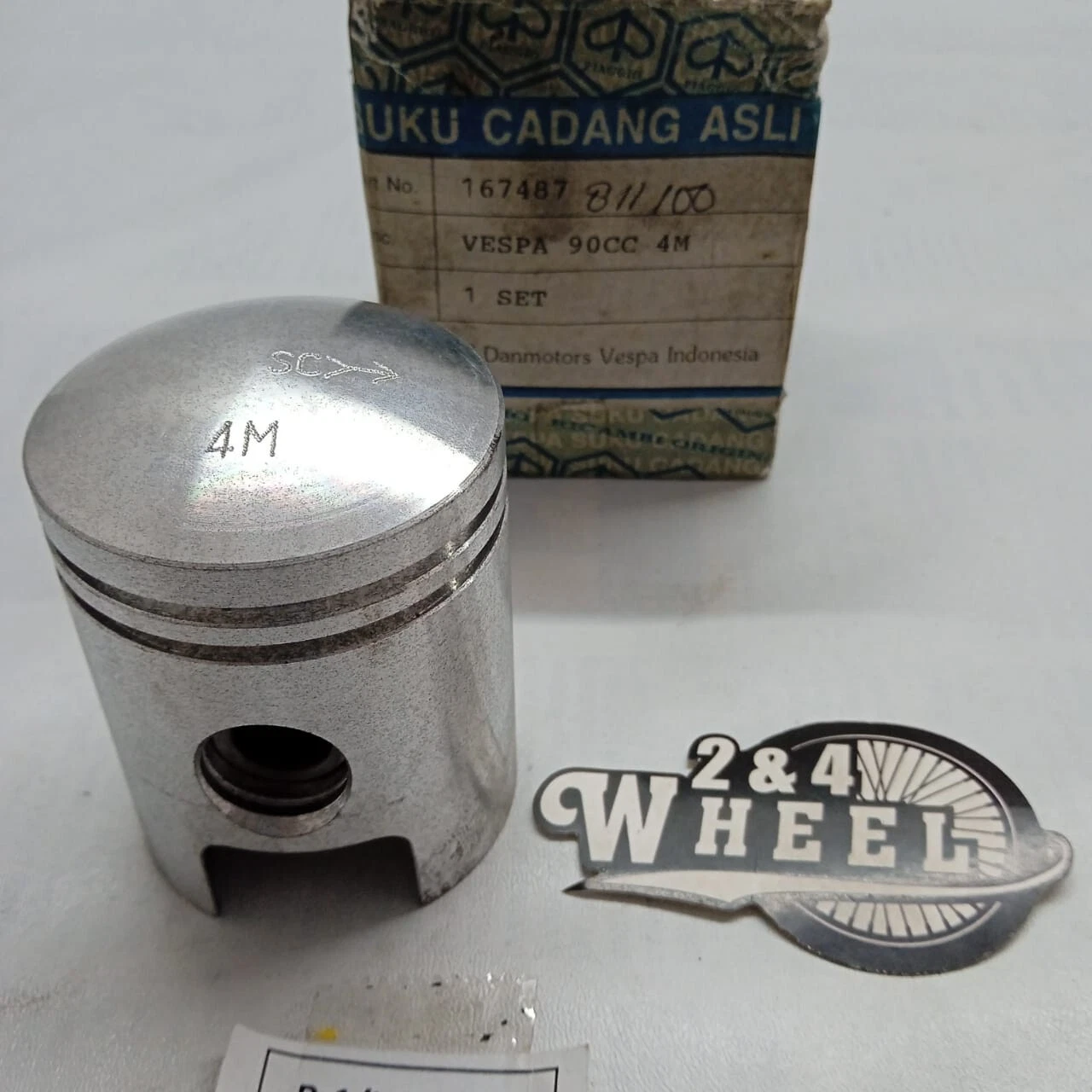 Piaggio Vespa 90 V90 Smallframe Piston Kit Piston Complete Oversize 4M NOS - Image 4
