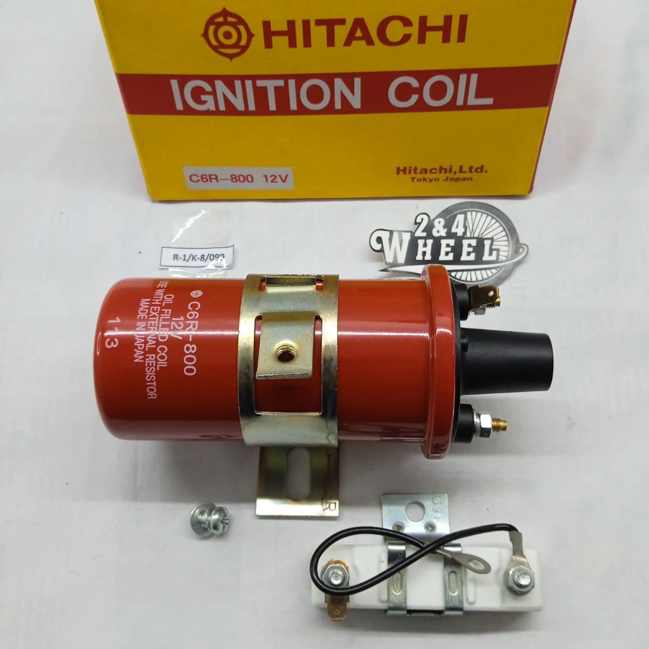 HITACHI C6R 800 12V IGNITION COIL WITH RESISTOR MADE IN JAPAN NEW