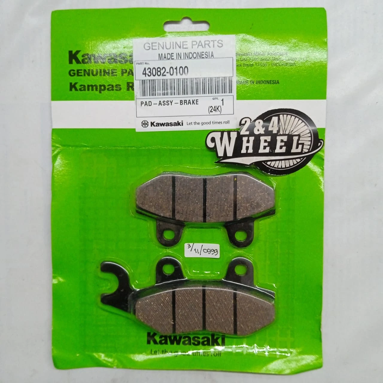 Kawasaki KLX125 125L KLX150L KLX230R Front Brake Pads 43082-0100 NEW GENUINE
