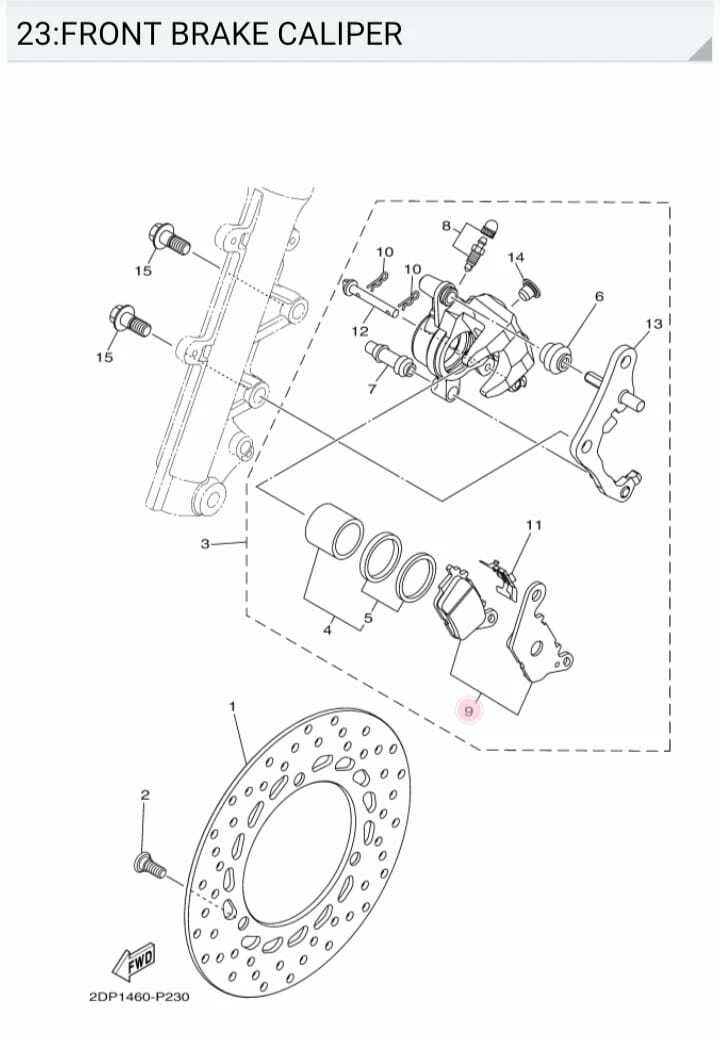 GENUINE YAMAHA GPD125-A GPD 125 A NMAX N MAX FRONT BRAKE PAD SET 2DP-F5805-00 - Image 4