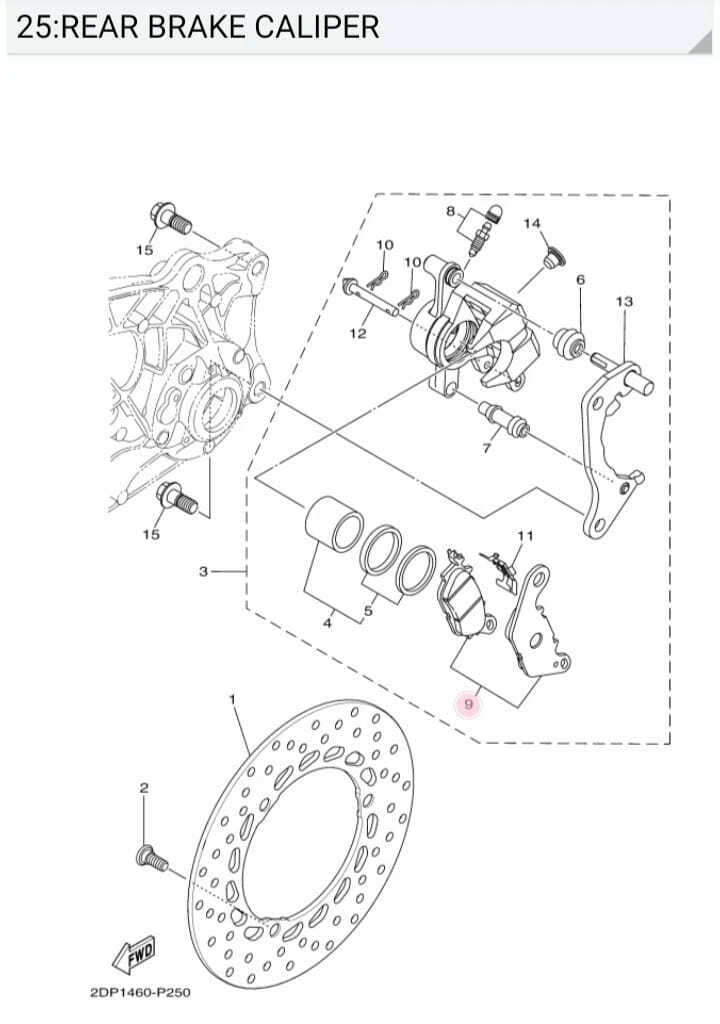 GENUINE YAMAHA GPD125-A GPD 125 A NMAX N MAX REAR BRAKE PAD SET 3C1-F5805-10 - Image 4