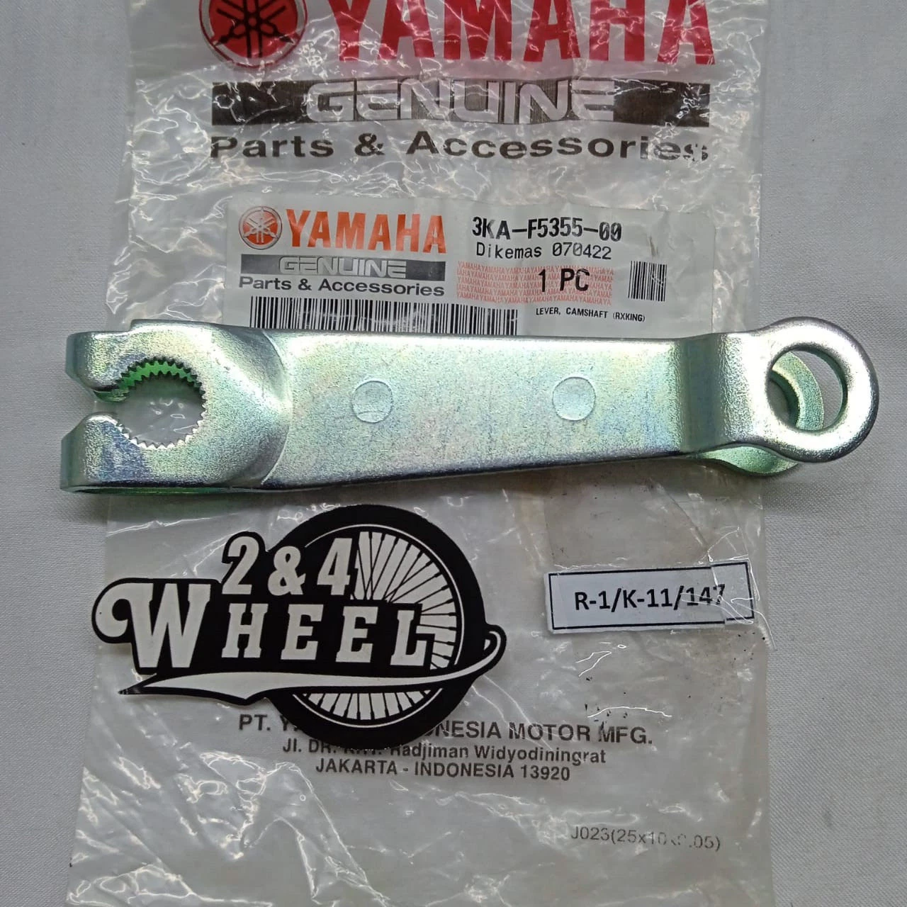 Yamaha RXK RXS RX115 RX135 SX4 Z225 Rear Brake Lever Camshaft Assy 3KA-F5355-00 - Image 2