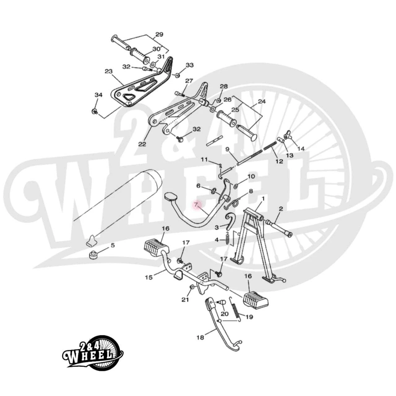 Yamaha RXK RX King RX115 RX135 RXS YT115 RXS100 Rear Brake Pedal New Genuine - Image 7