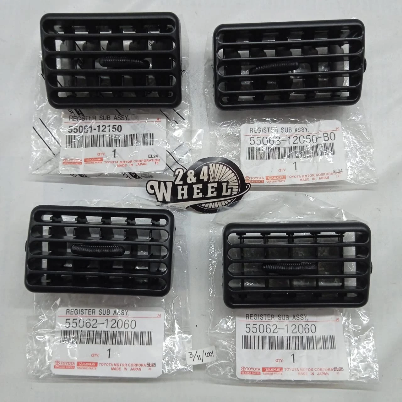 Console Heater Air Vent Grille Toyota Corolla AE100 AE101 AE102 AE111 AE110 Set - Image 2